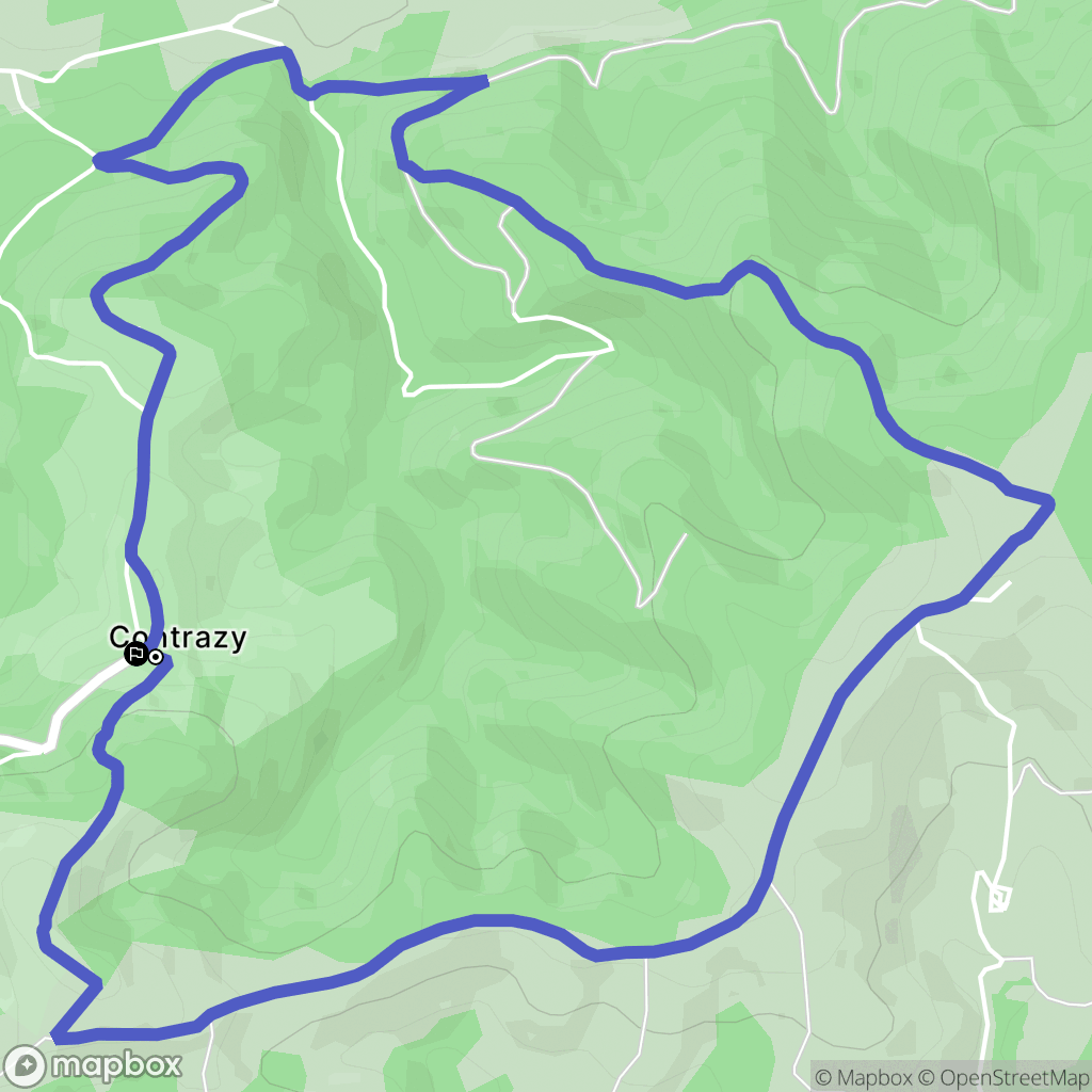 Contrazy : carte du parcours de randonnée - France
