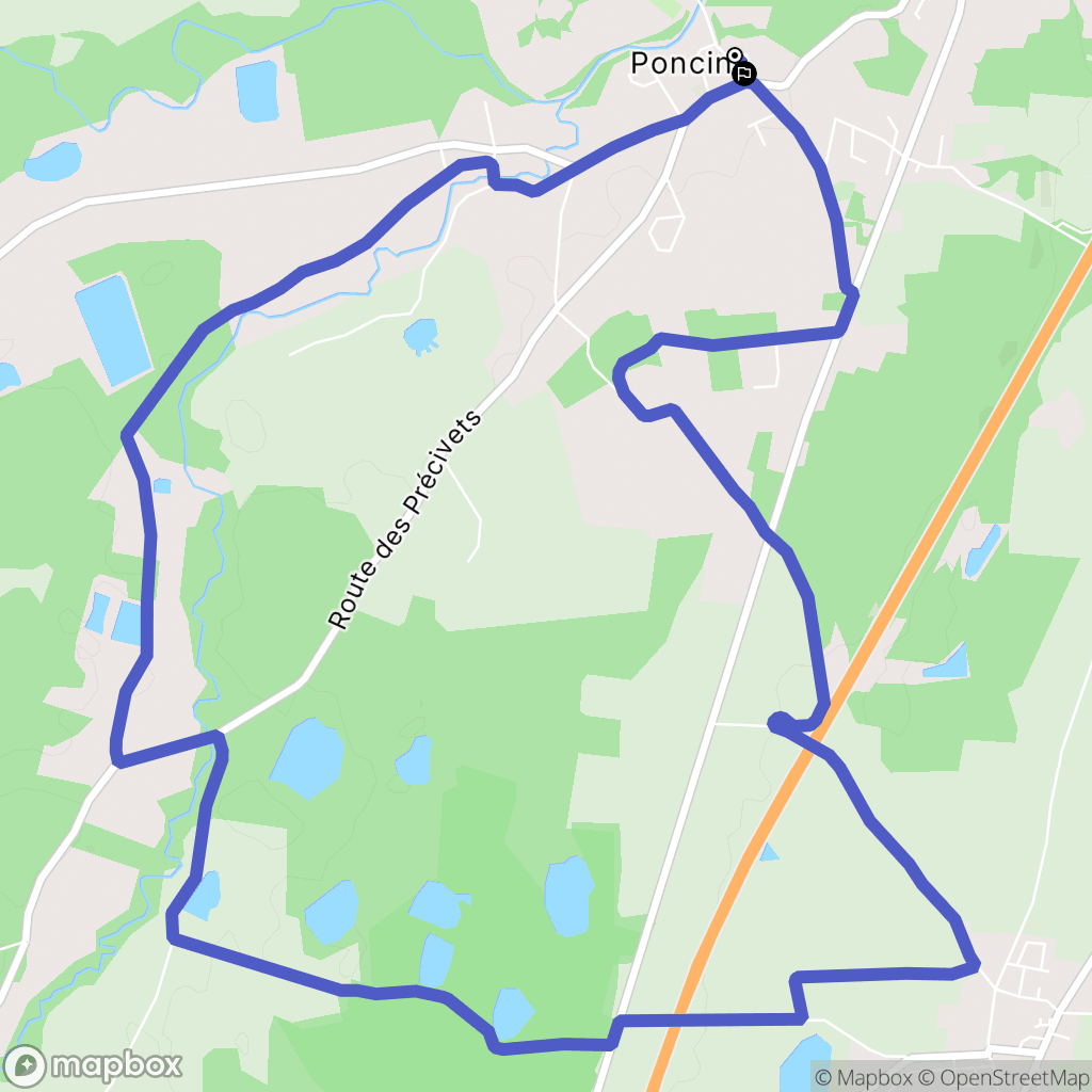 Poncins : carte du parcours de randonnée - France