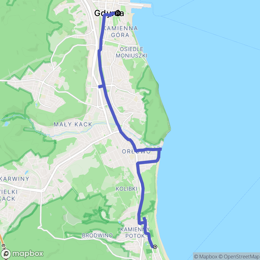 Sopot: mapa trasy - Poland
