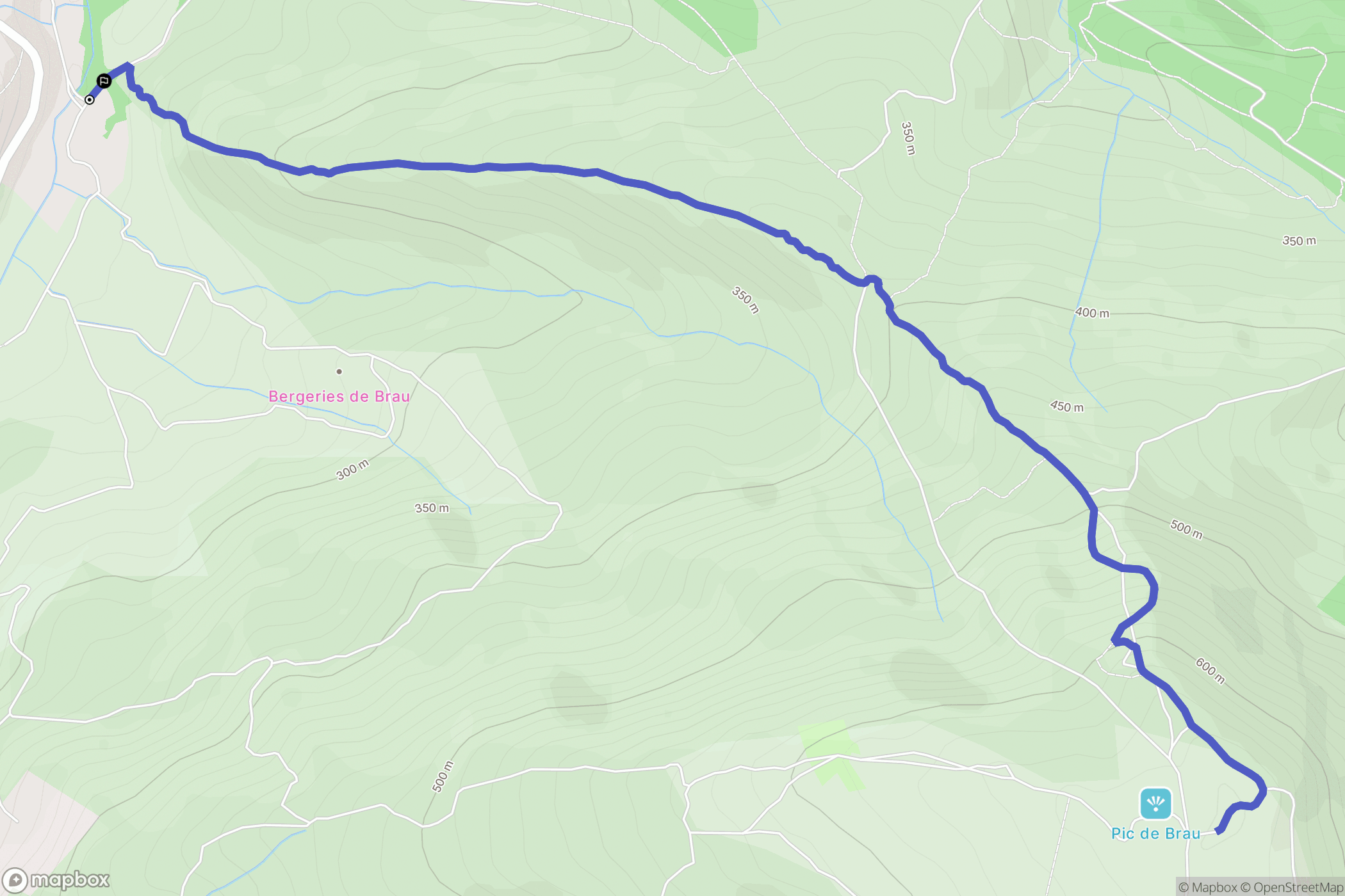 Magrie : carte du parcours de randonnée - France