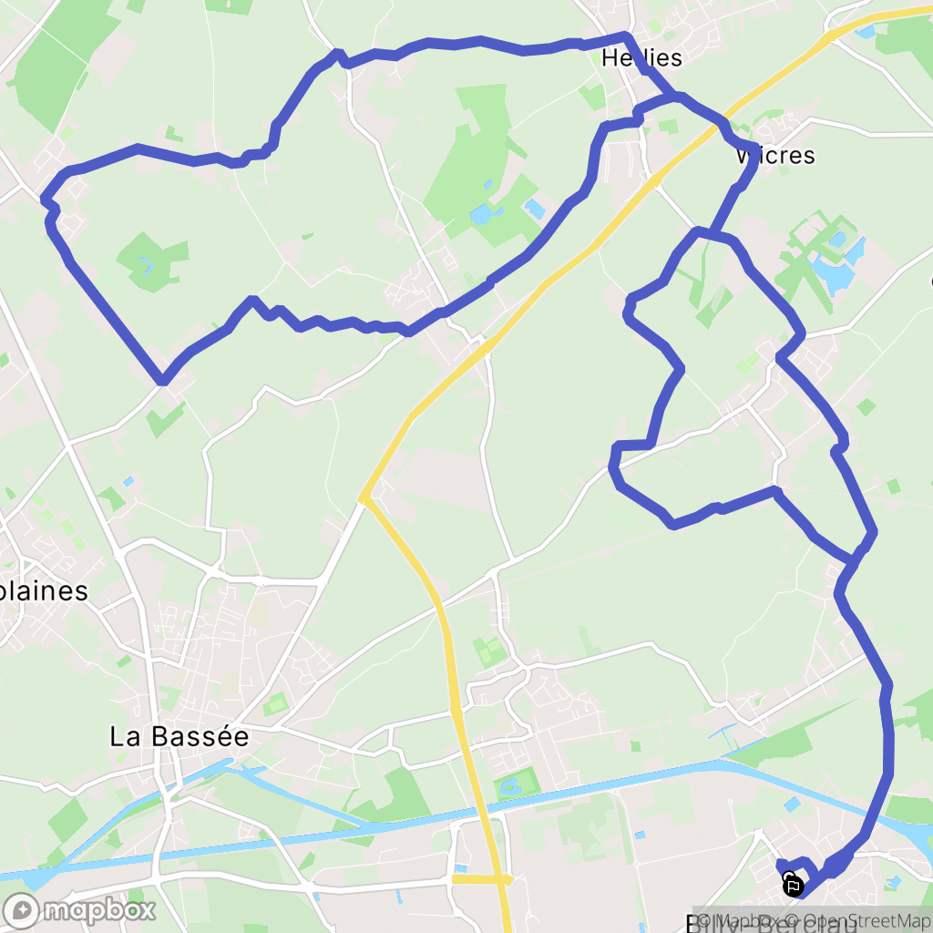 Billy-Berclau : carte du parcours de randonnée - France