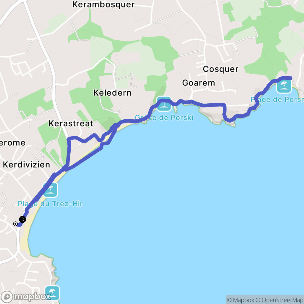 Plougonvelin : carte du parcours de randonnée - France