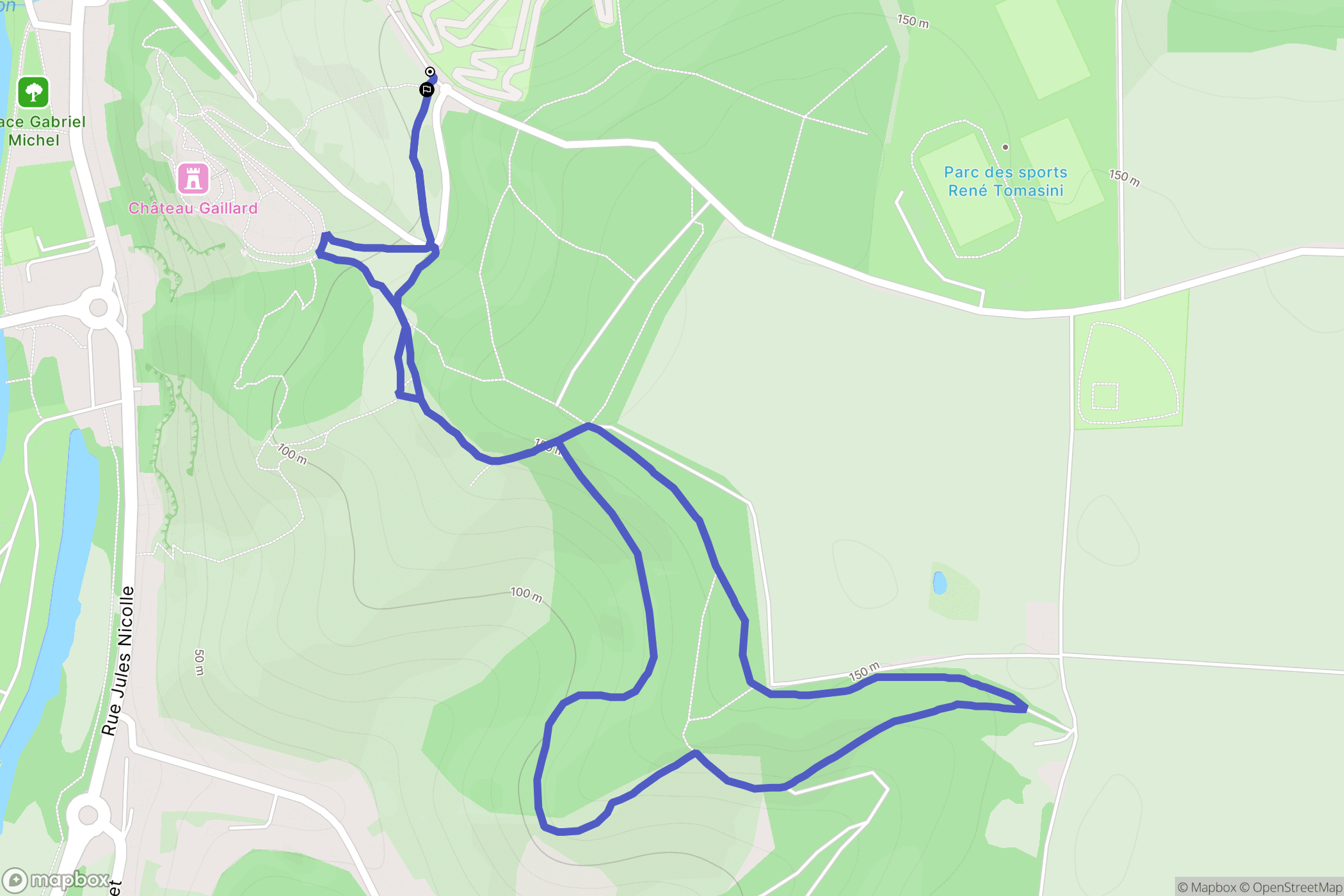 Les Andelys : carte du parcours de randonnée - France