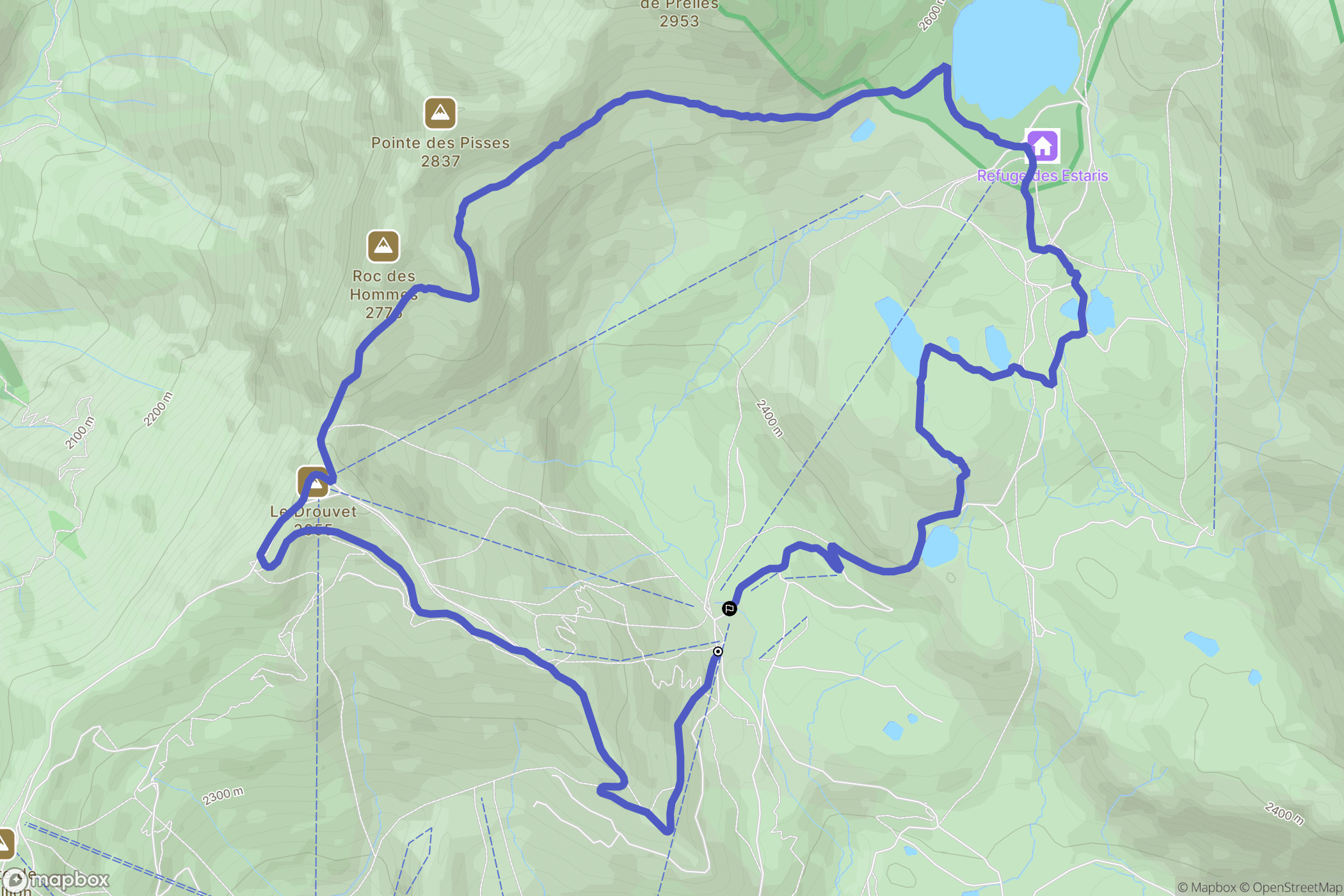 Orcières : carte du parcours de randonnée - France