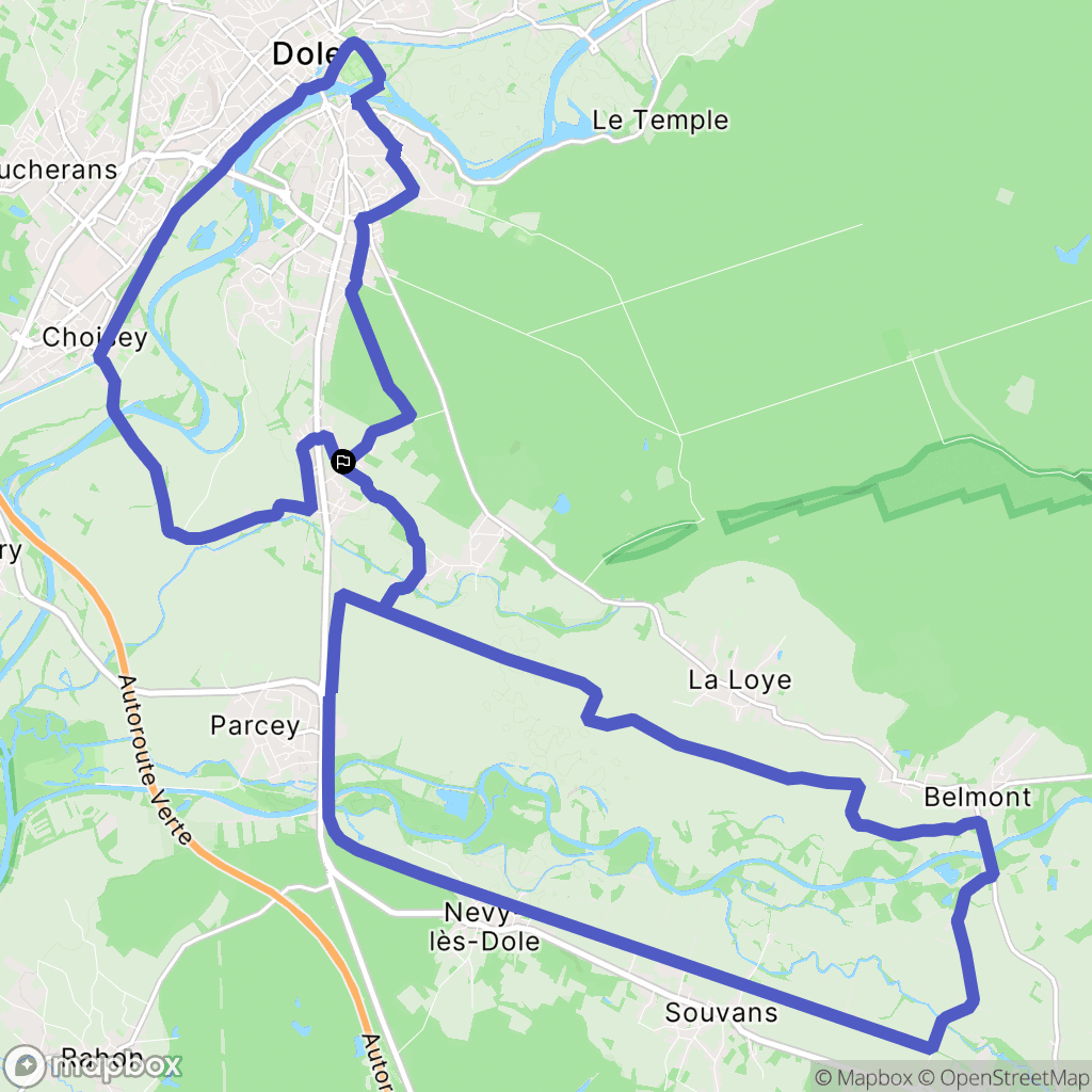 Villette-lès-Dole : carte du parcours de randonnée - France