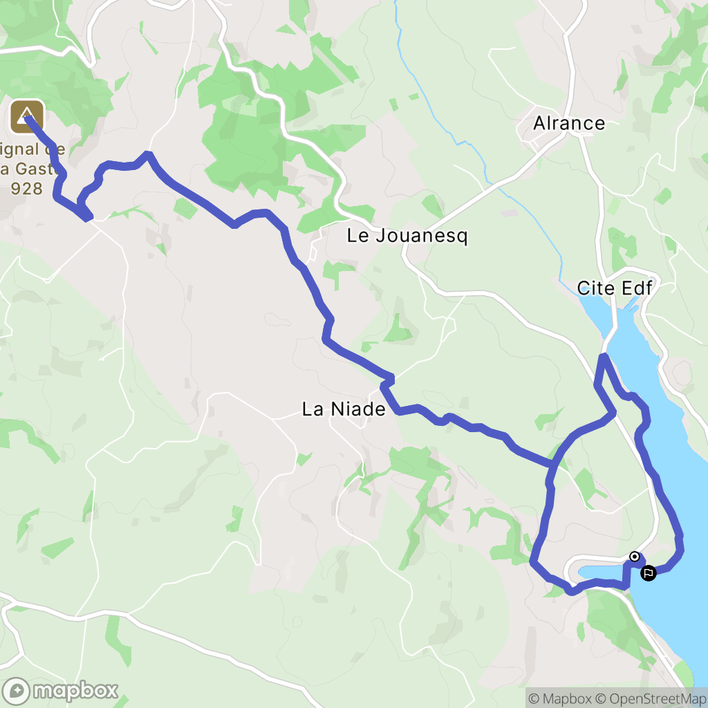 Villefranche-de-Panat : carte du parcours de randonnée - France