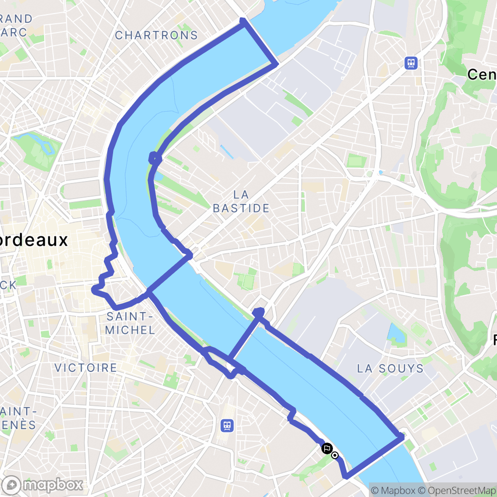 Bordeaux : carte du parcours de randonnée - France