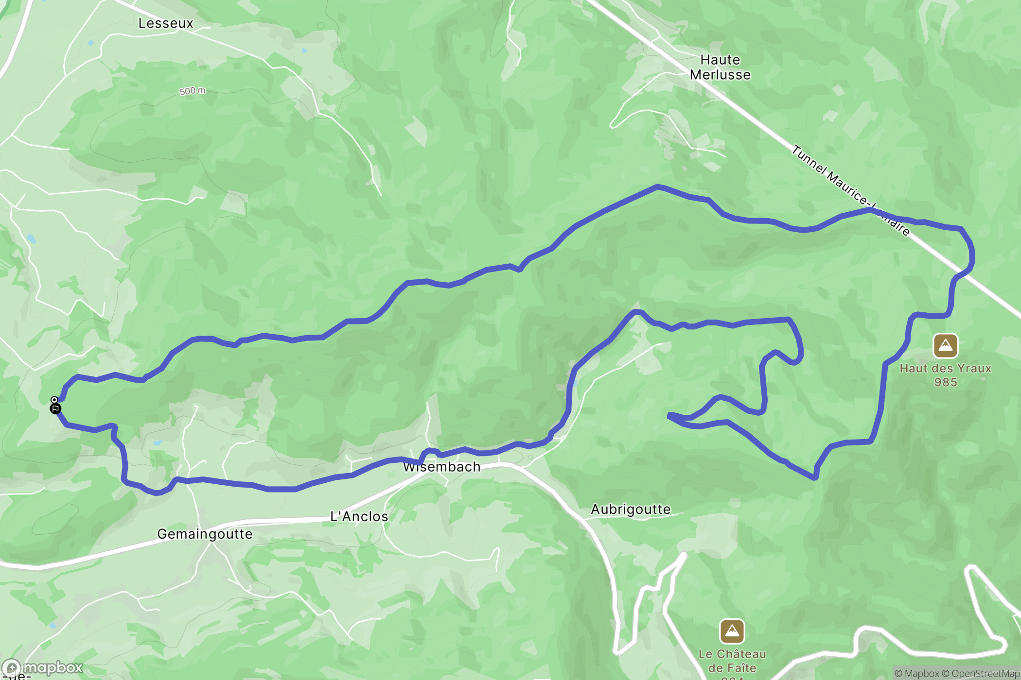 Bertrimoutier : carte du parcours de randonnée - France