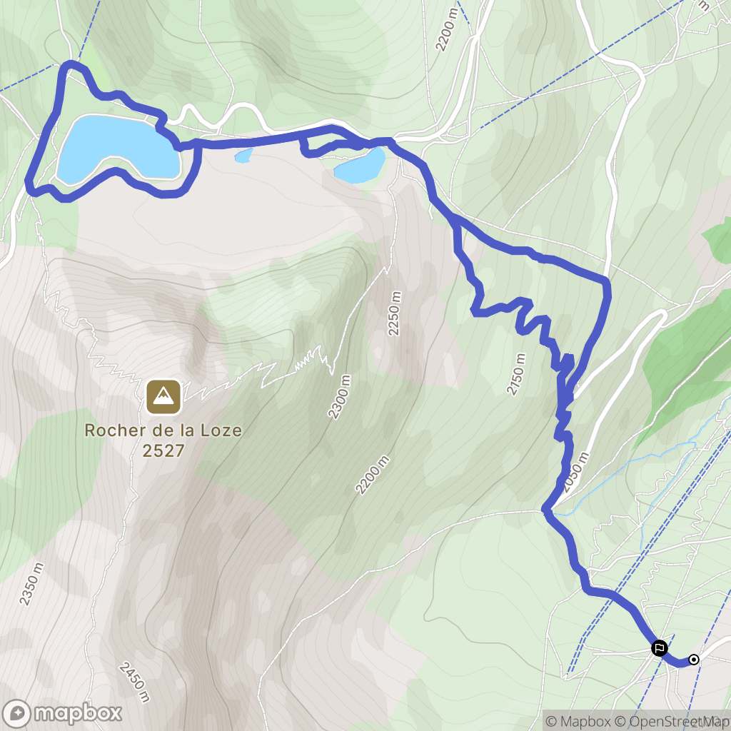 Courchevel : carte du parcours de randonnée - France