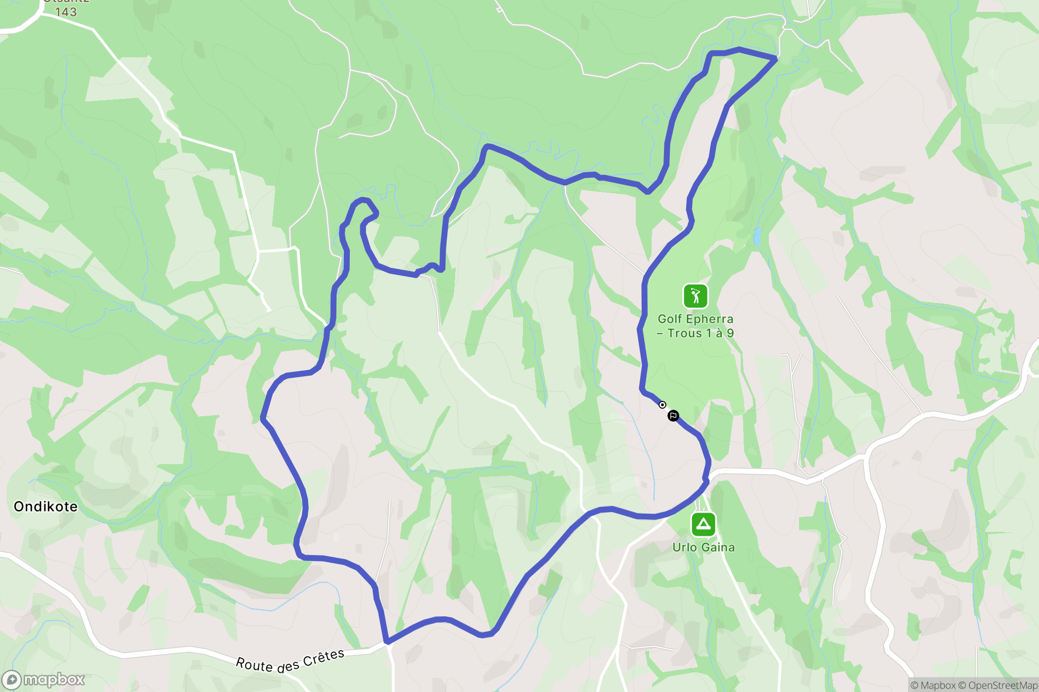 Souraïde : carte du parcours de randonnée - France