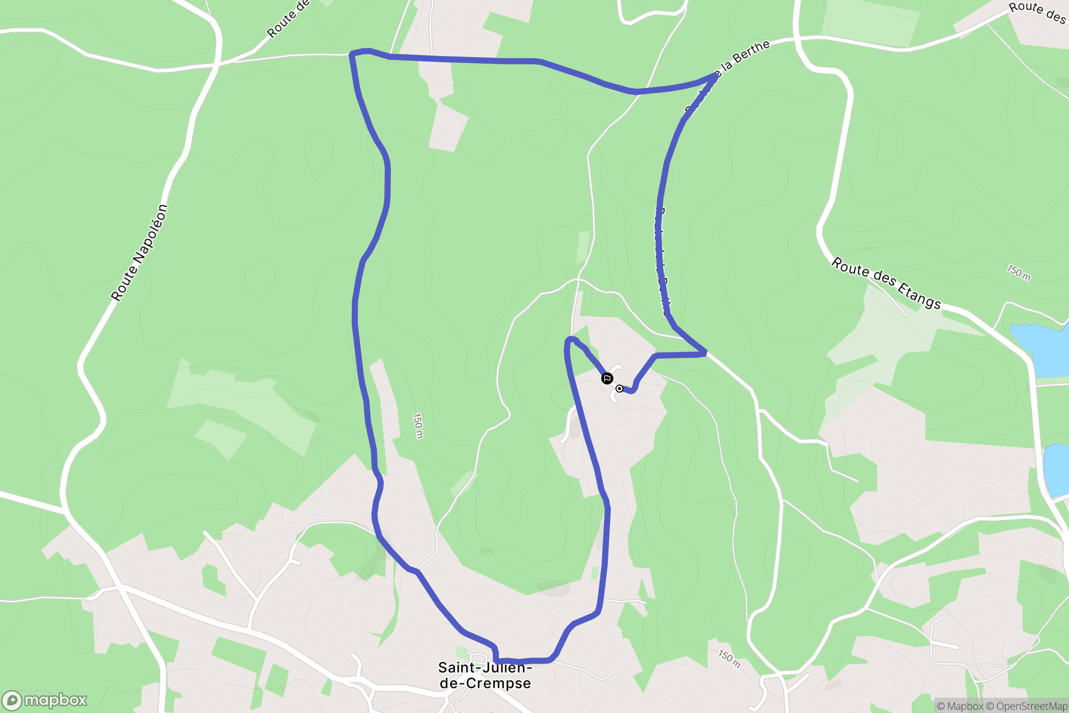Eyraud-Crempse-Maurens : carte du parcours de randonnée - France