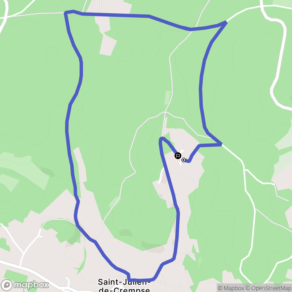 Eyraud-Crempse-Maurens : carte du parcours de randonnée - France
