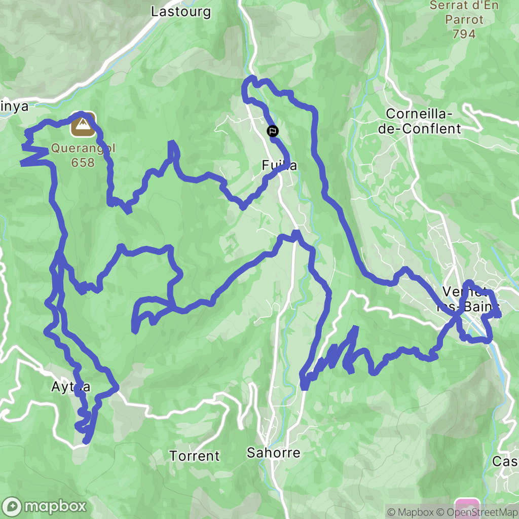 Fuilla : carte du parcours de randonnée - France
