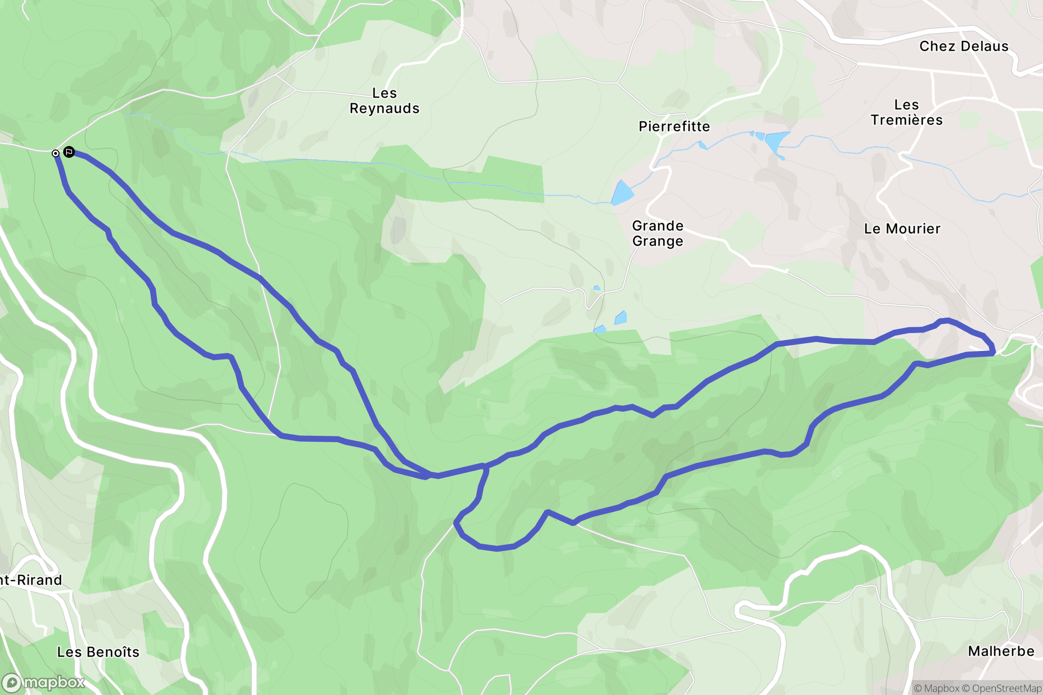 Saint-Rirand : carte du parcours de randonnée - France