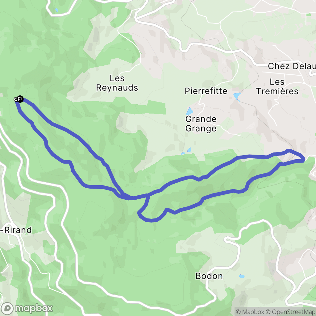 Saint-Rirand : carte du parcours de randonnée - France