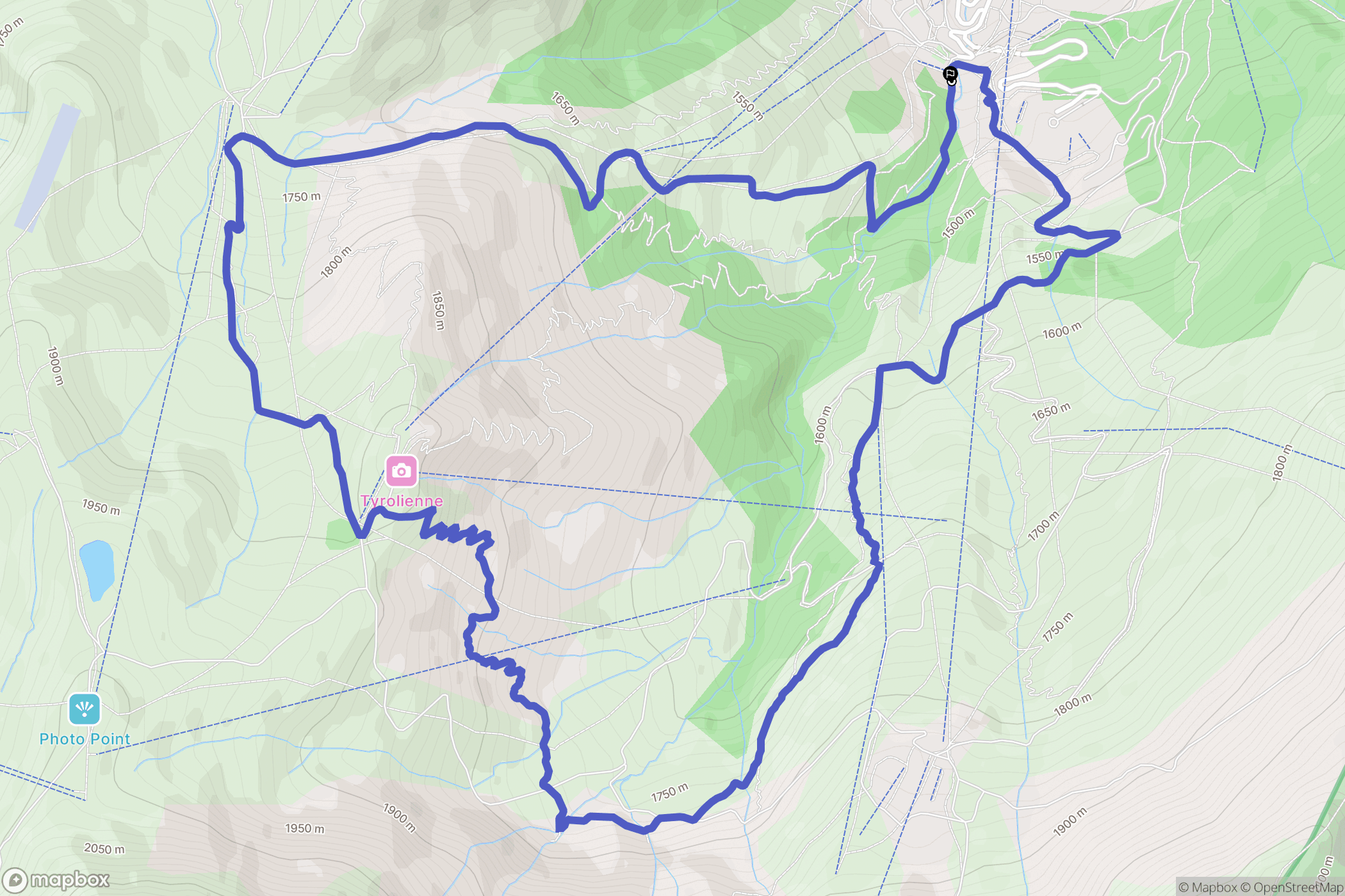 Les Avanchers-Valmorel : carte du parcours de randonnée - France