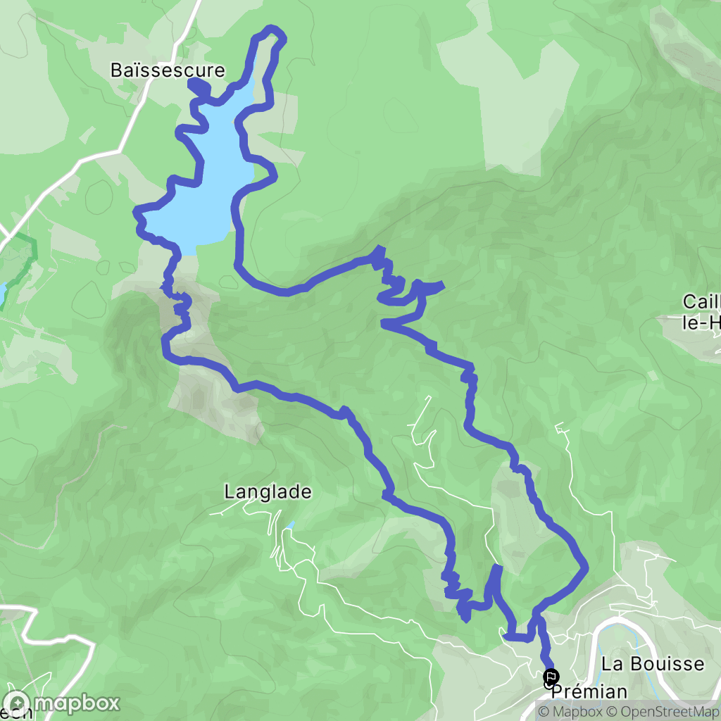 Prémian : carte du parcours de randonnée - France