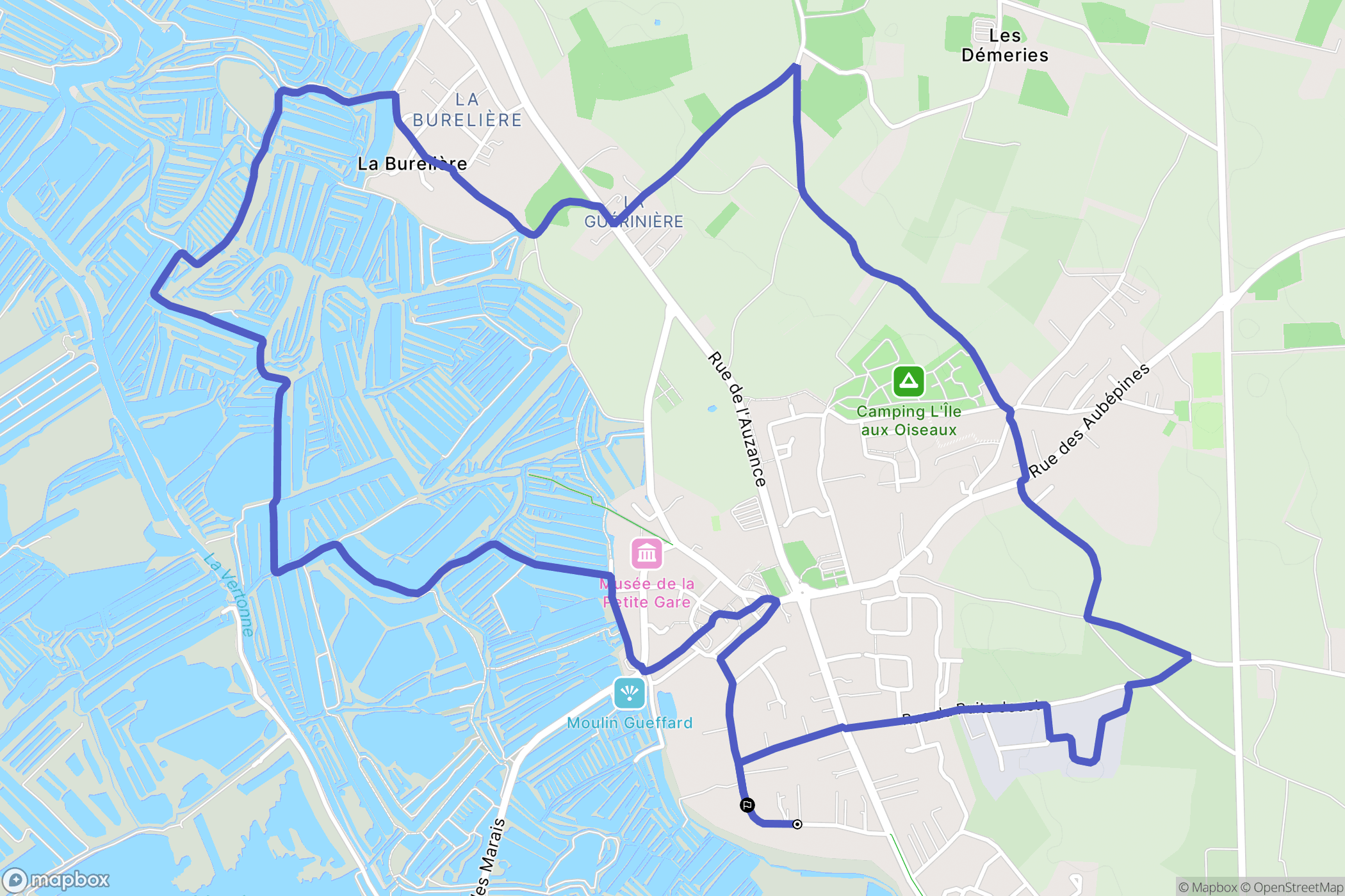 L'Île-d'Olonne : carte du parcours de randonnée - France
