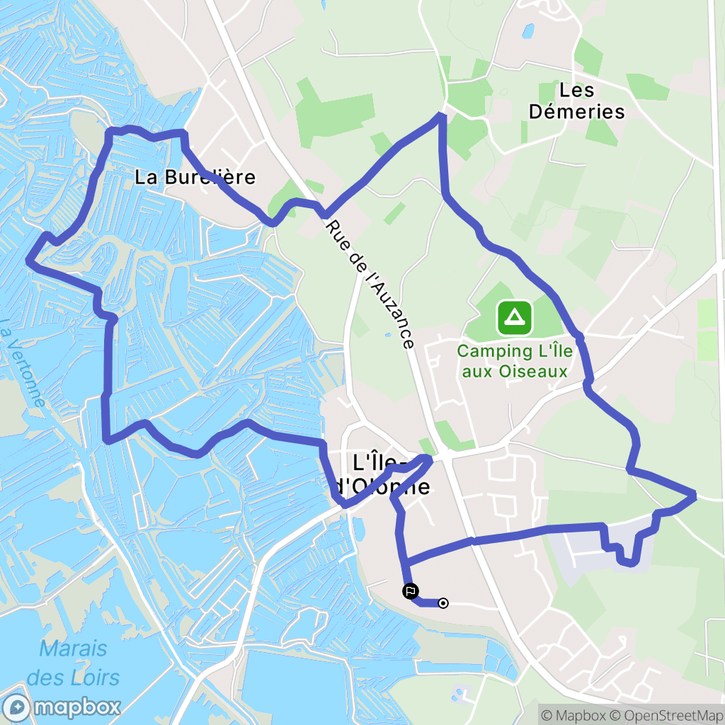 L'Île-d'Olonne : carte du parcours de randonnée - France