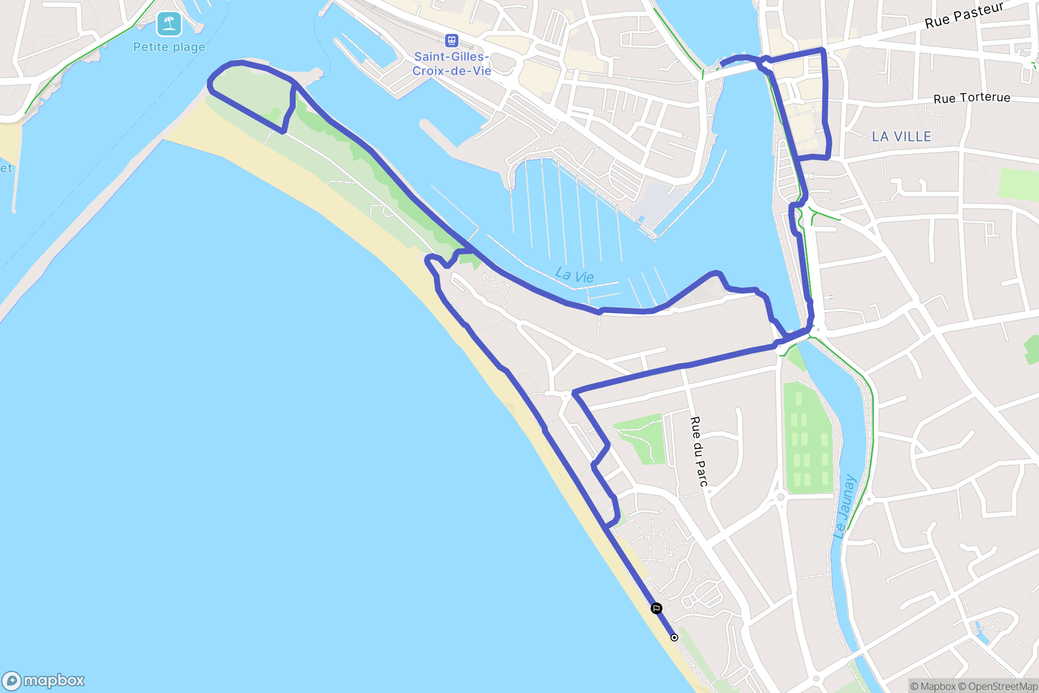 Saint-Gilles-Croix-de-Vie : carte du parcours de randonnée - France