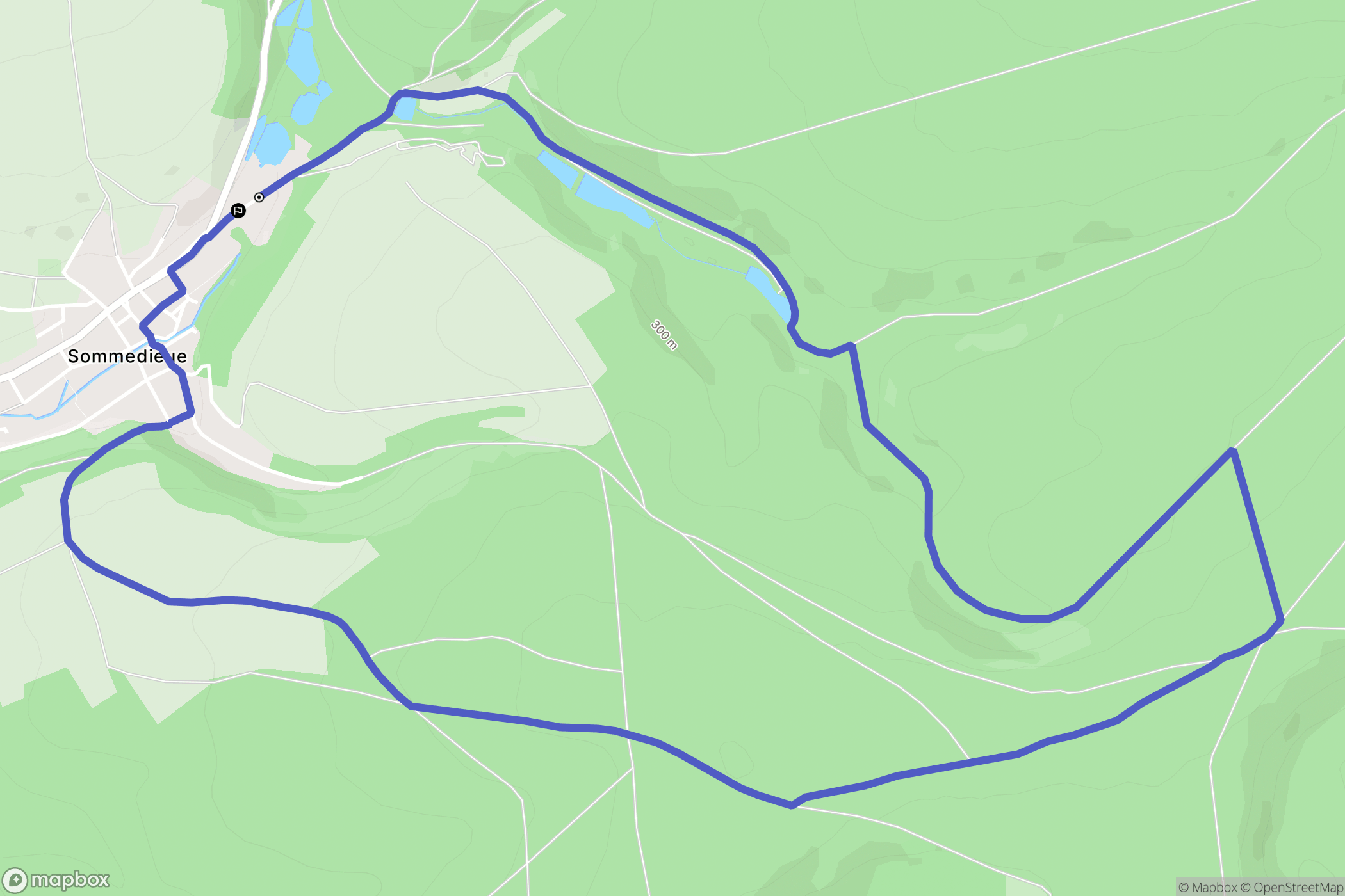 Sommedieue : carte du parcours de randonnée - France