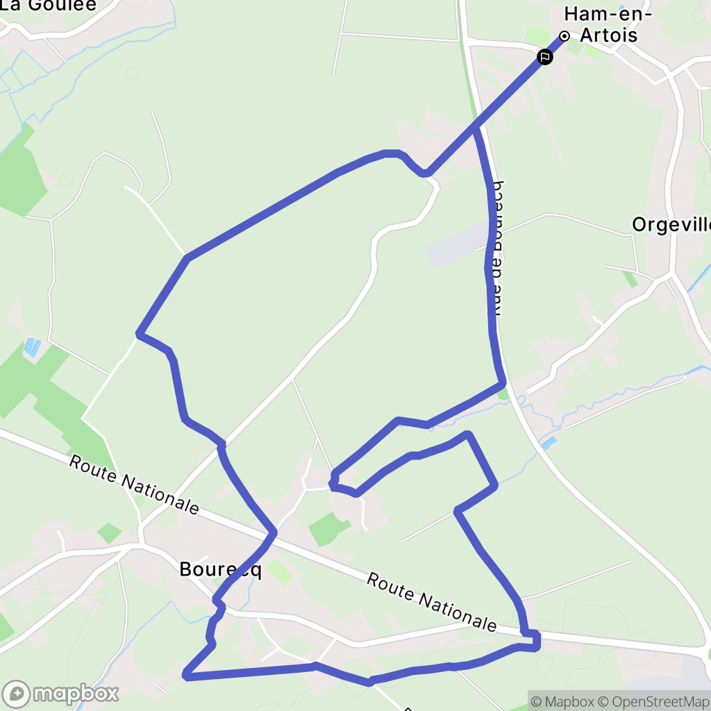 Ham-en-Artois : carte du parcours de randonnée - France