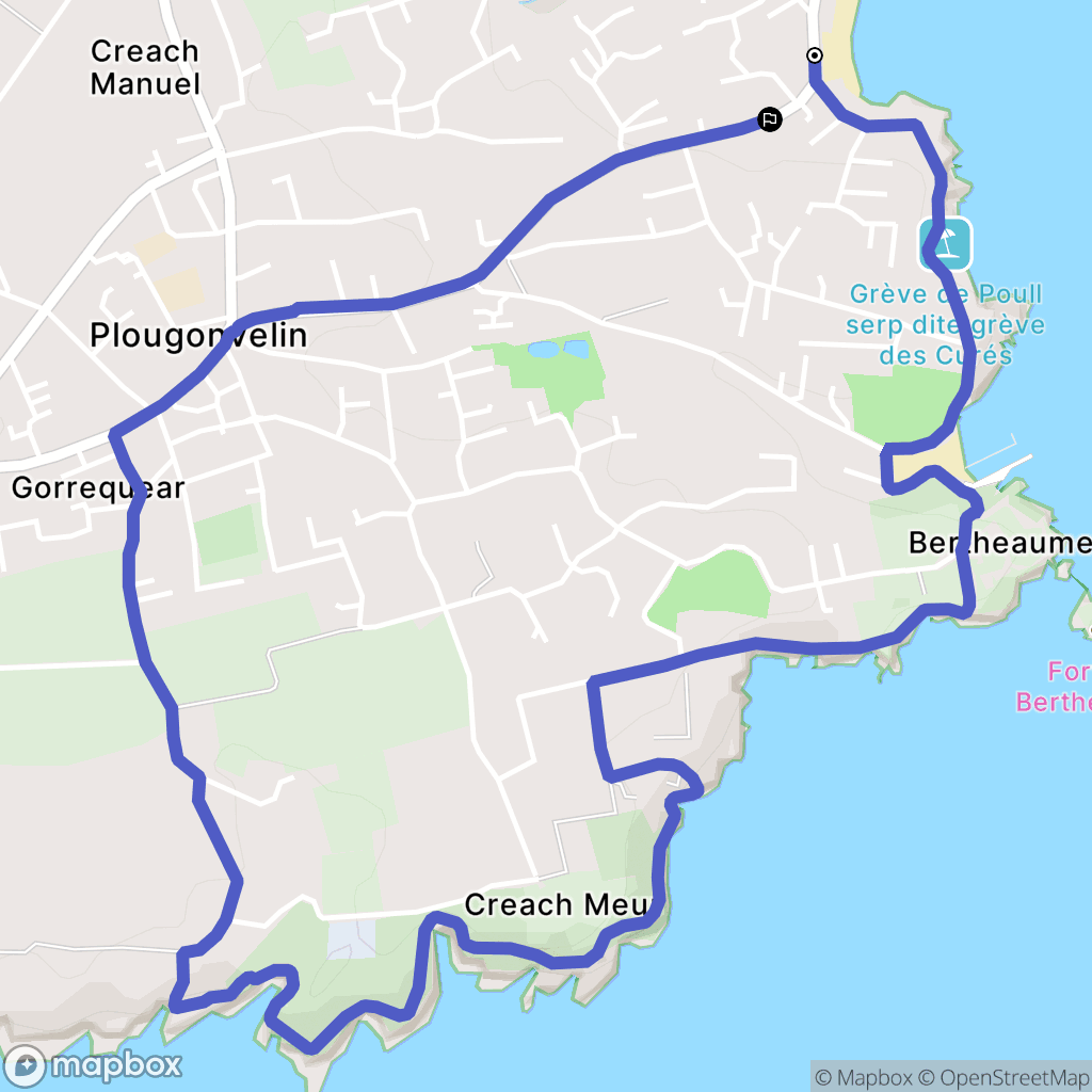 Plougonvelin : carte du parcours de randonnée - France