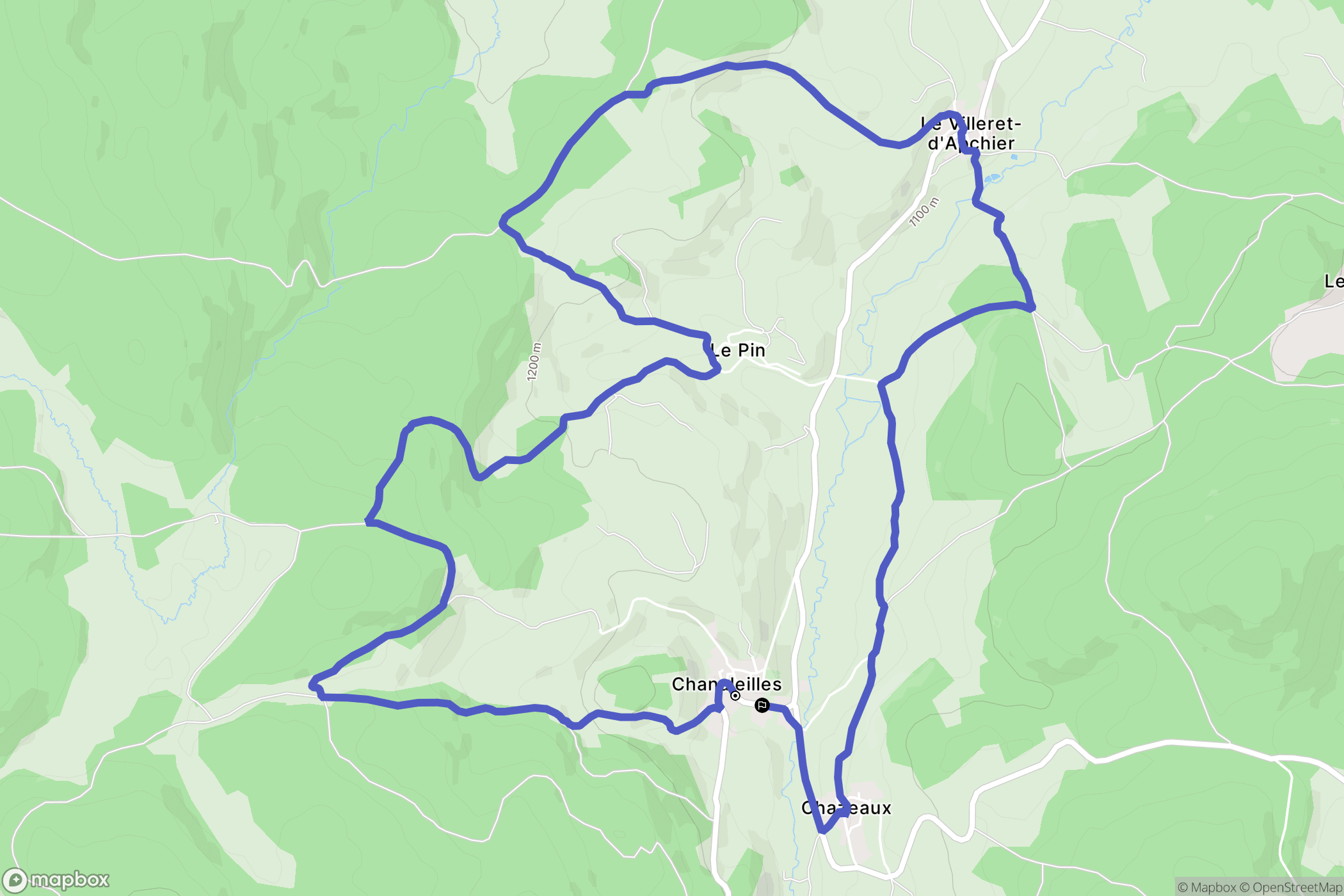 Chanaleilles : carte du parcours de randonnée - France
