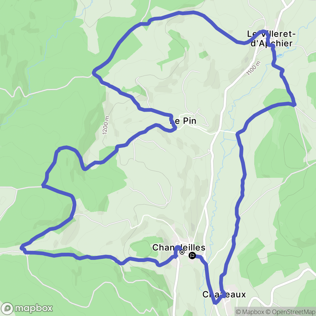 Chanaleilles : carte du parcours de randonnée - France