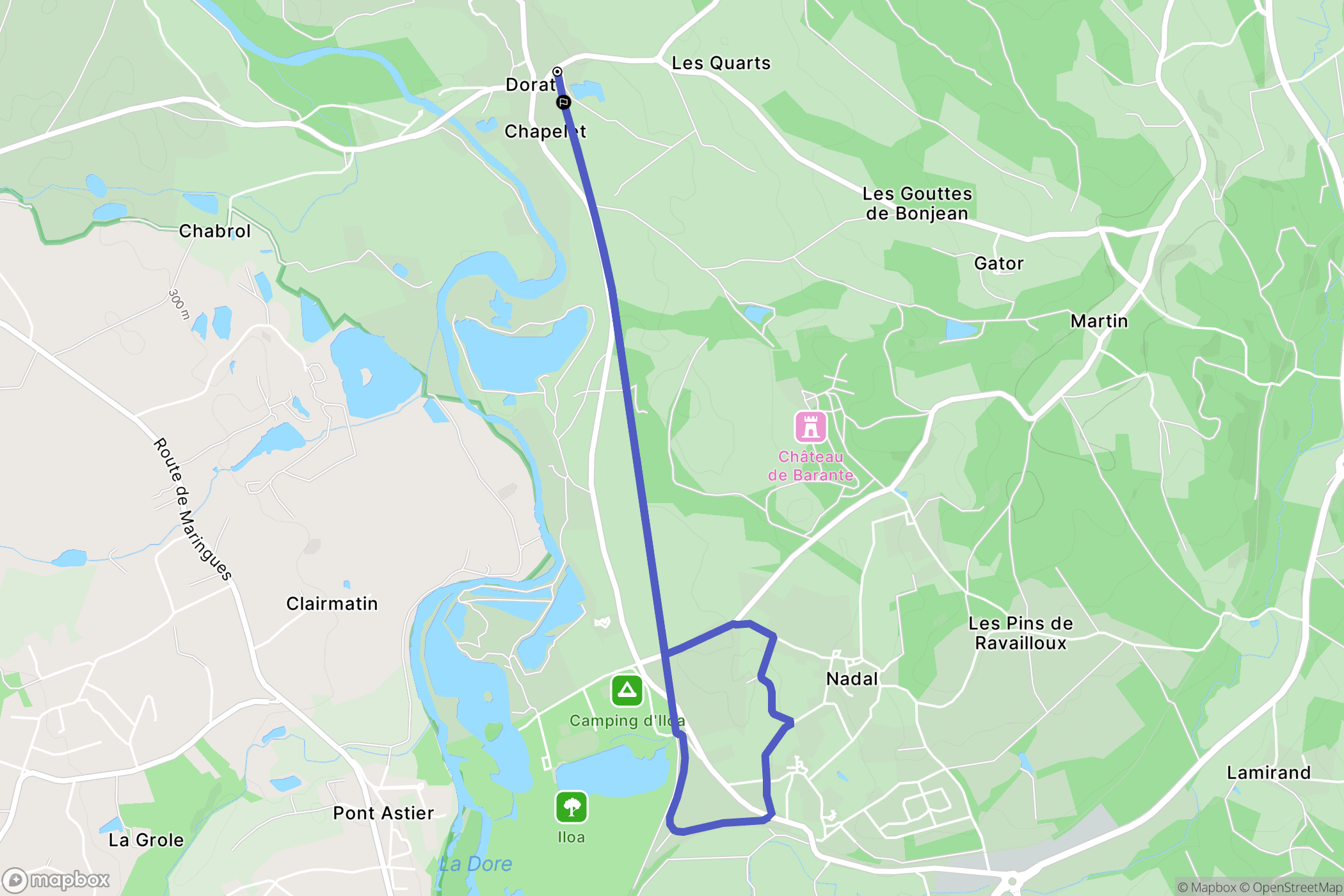 Dorat : carte du parcours de randonnée - France