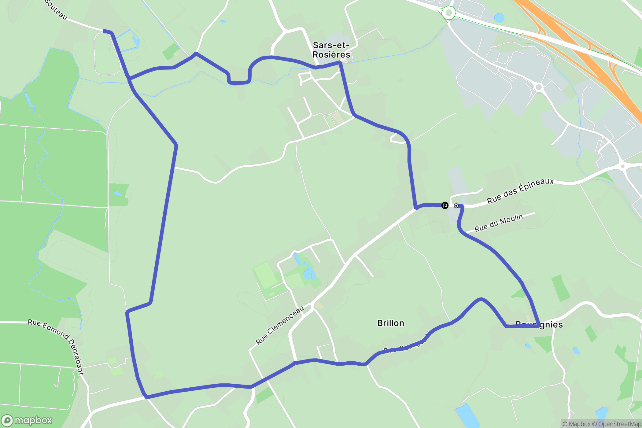 Brillon : carte du parcours de randonnée - France