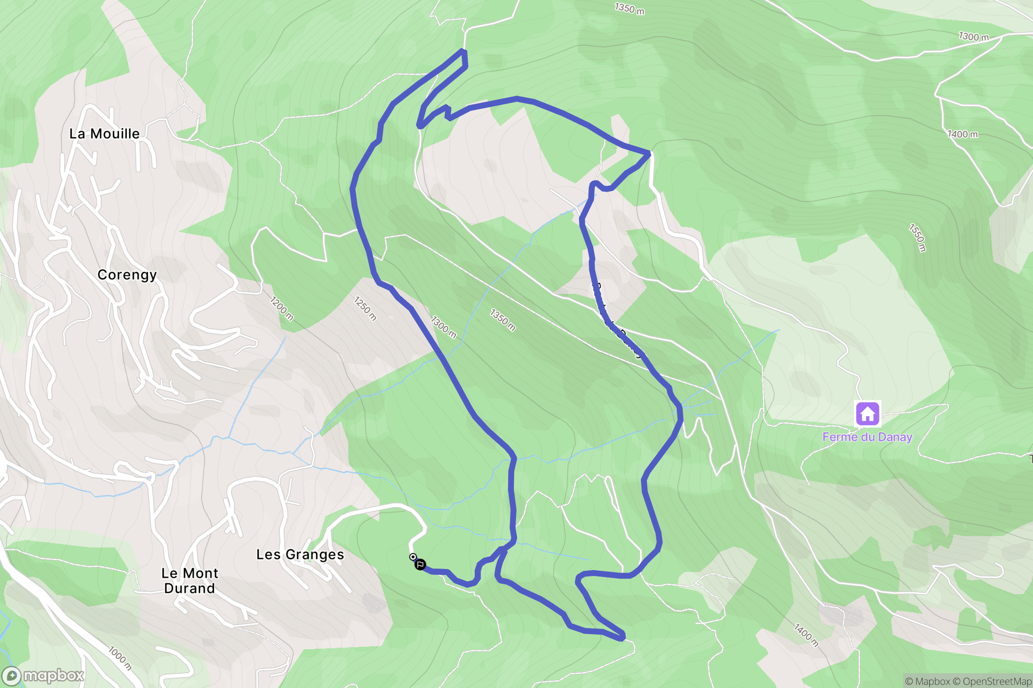 Saint-Jean-de-Sixt : carte du parcours de randonnée - France