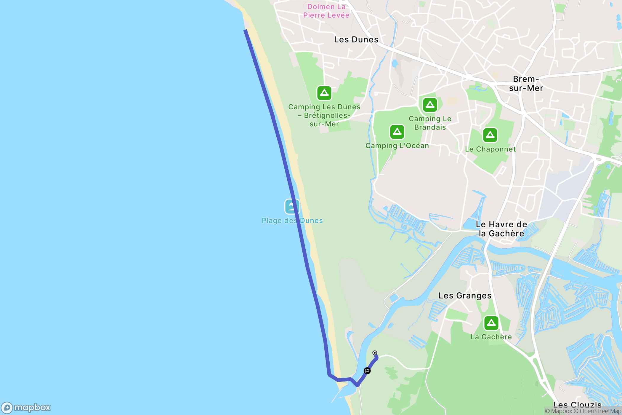 Les Sables-d'Olonne : carte du parcours de randonnée - France