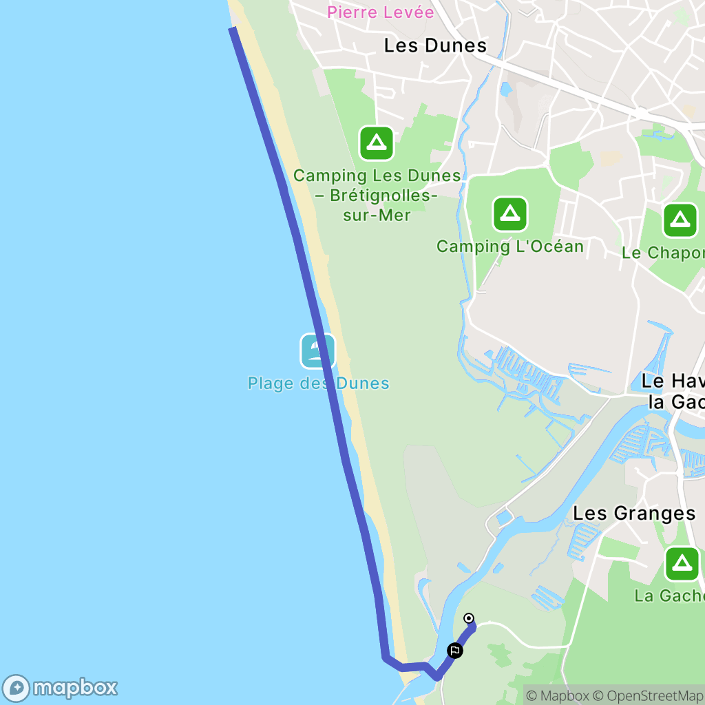 Les Sables-d'Olonne : carte du parcours de randonnée - France