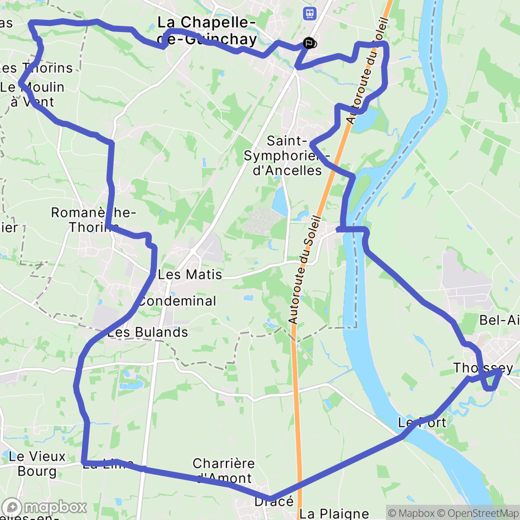 La Chapelle-de-Guinchay : carte du parcours de randonnée - France