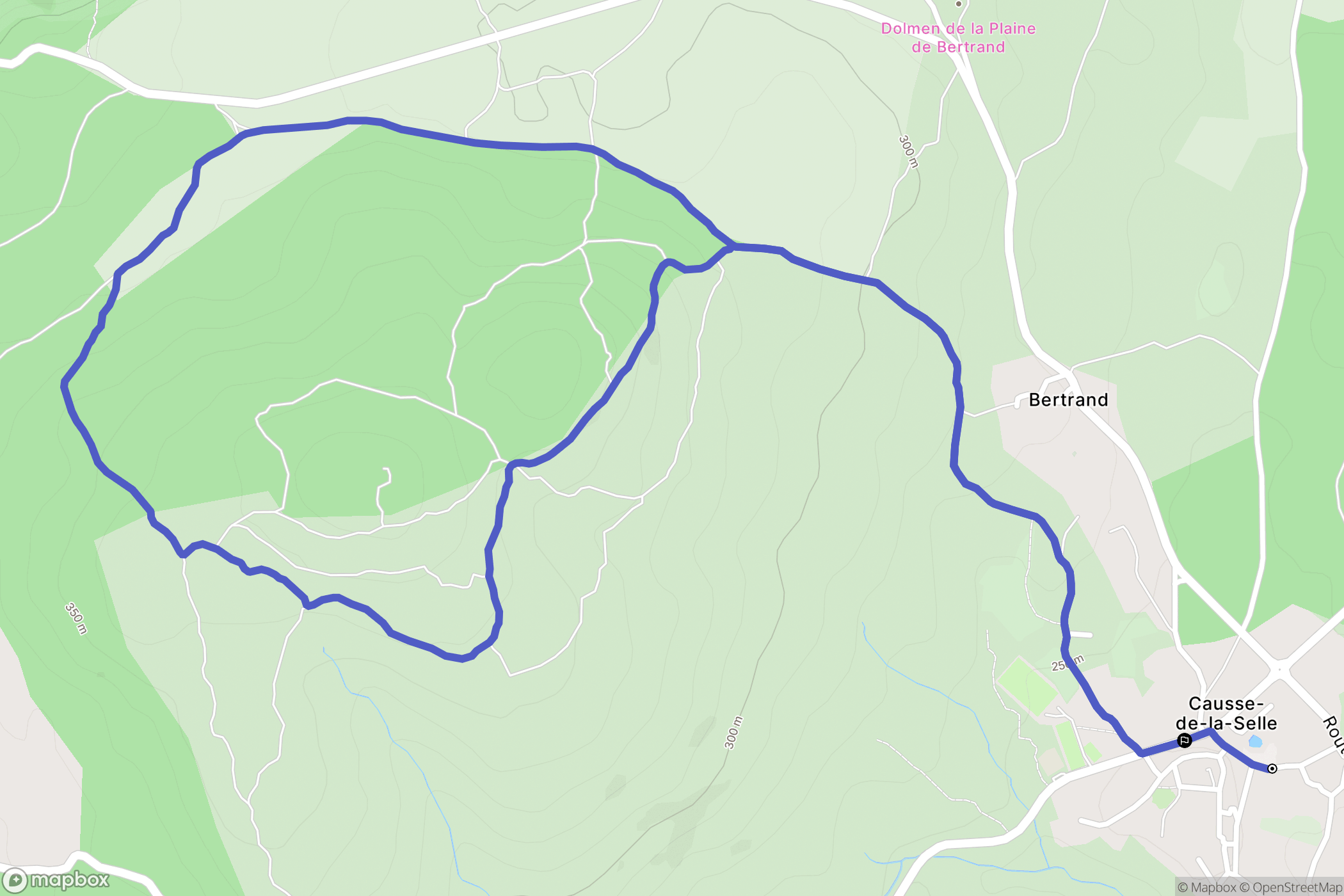 Causse-de-la-Selle : carte du parcours de randonnée - France