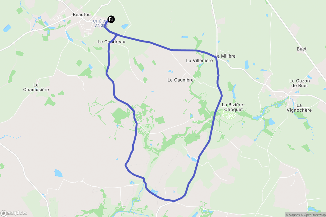Beaufou : carte du parcours de randonnée - France