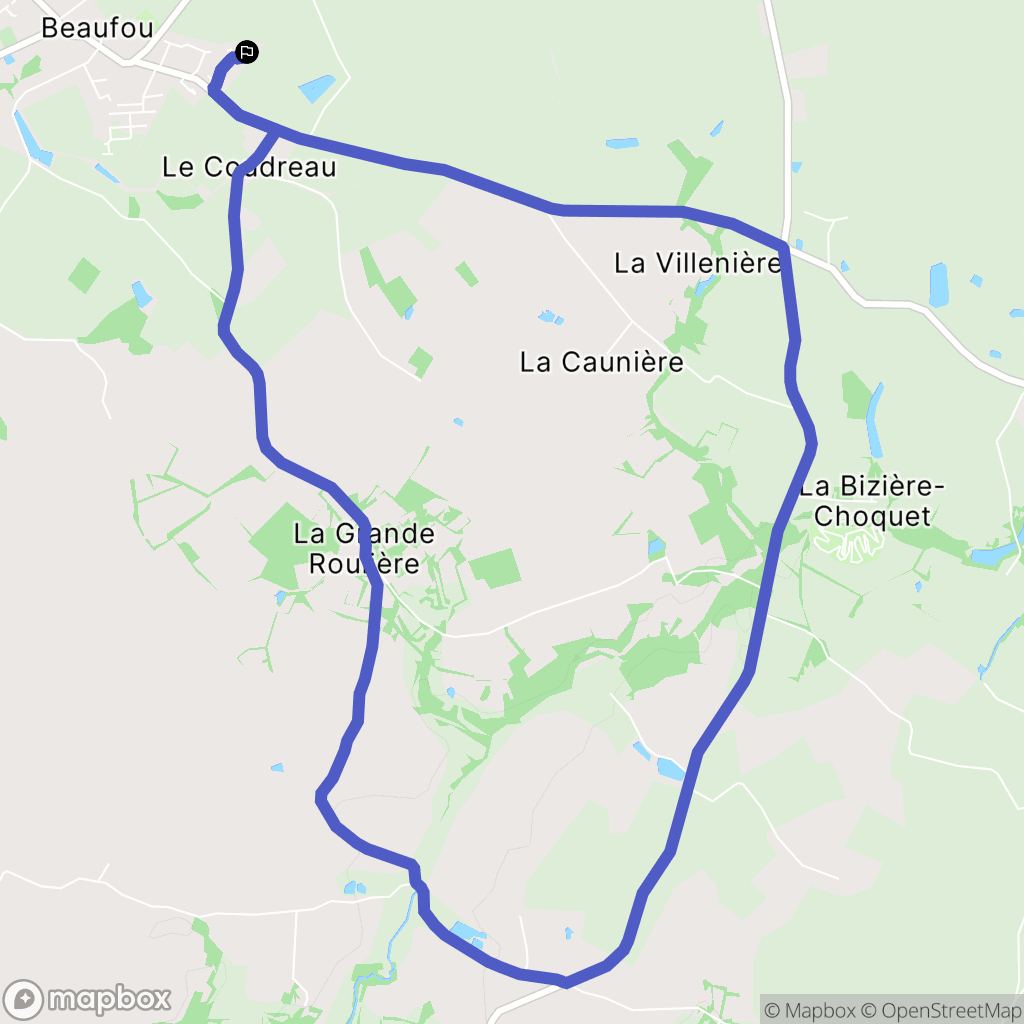 Beaufou : carte du parcours de randonnée - France