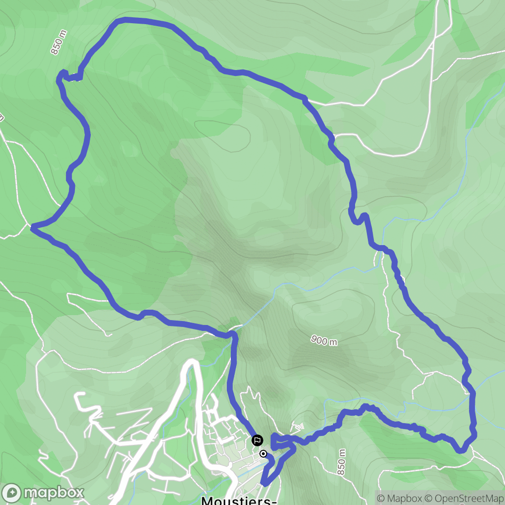 Moustiers-Sainte-Marie : carte du parcours de randonnée - France