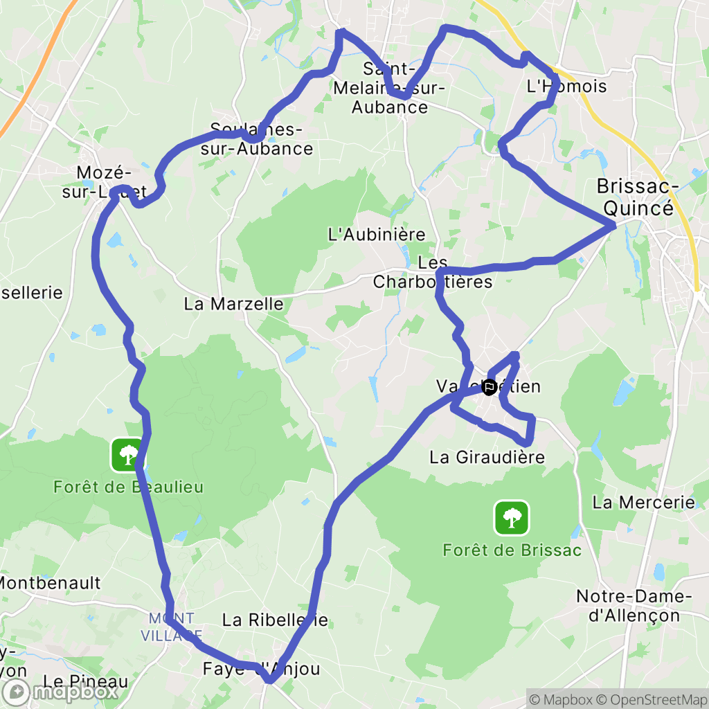 Brissac Loire Aubance : carte du parcours de randonnée - France