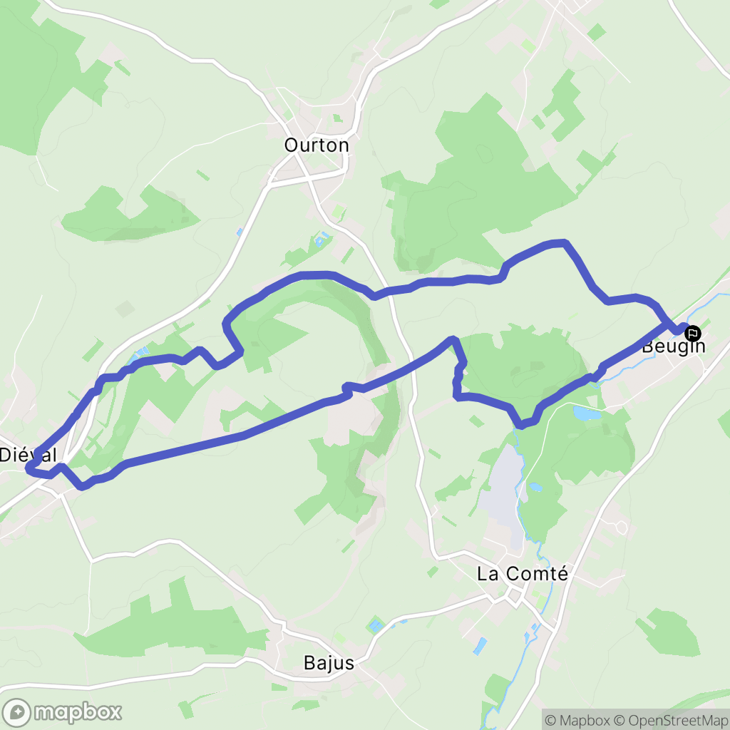 Beugin : carte du parcours de randonnée - France