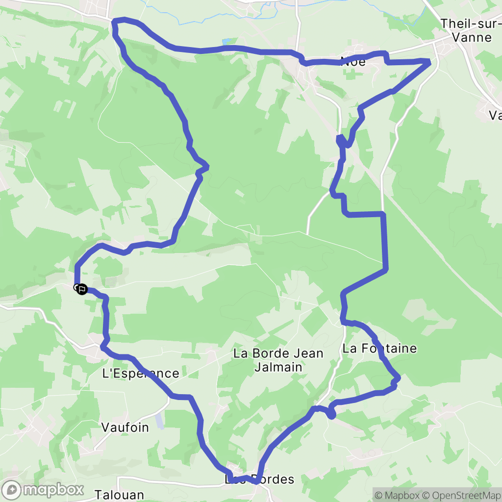 Véron : carte du parcours de randonnée - France