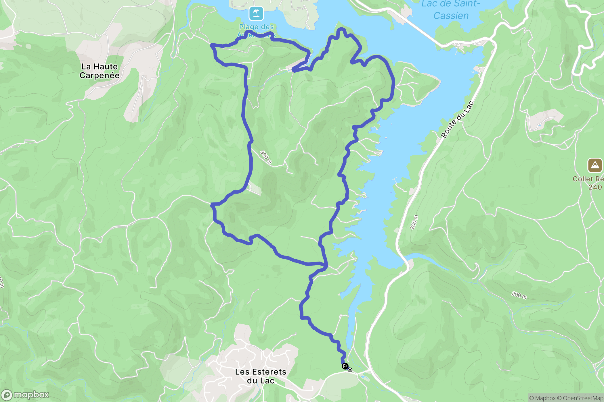 Les Adrets-de-l'Estérel : carte du parcours de randonnée - France