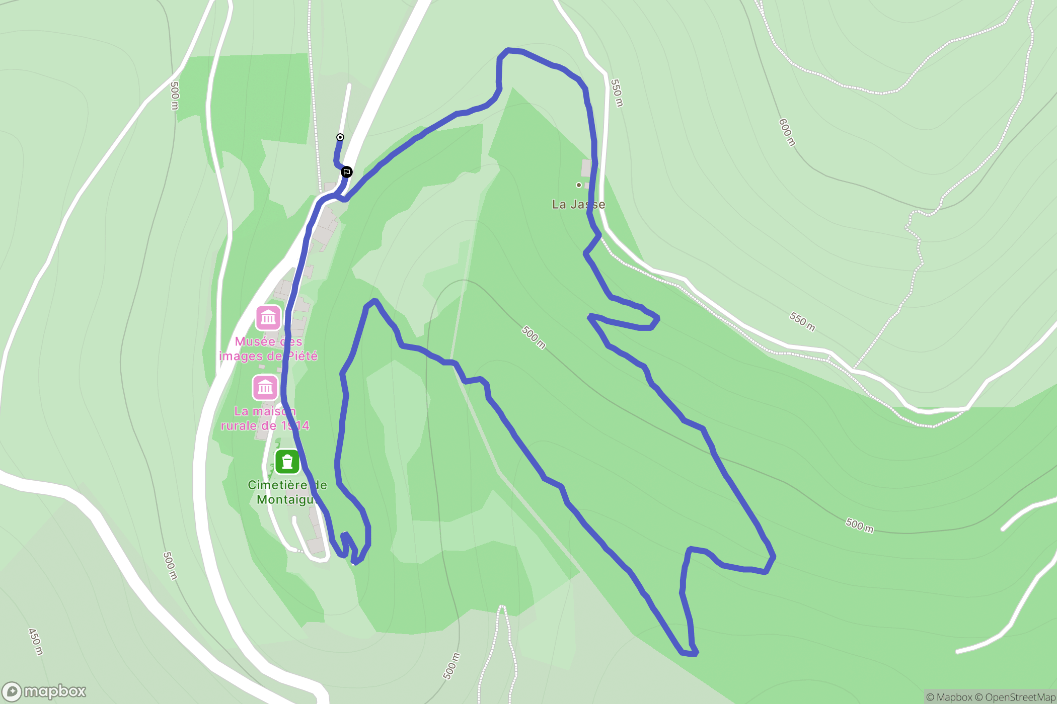 Gissac : carte du parcours de randonnée - France