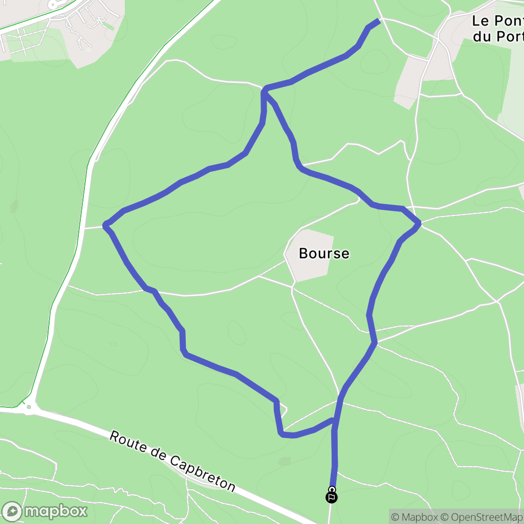 Capbreton : carte du parcours de randonnée - France