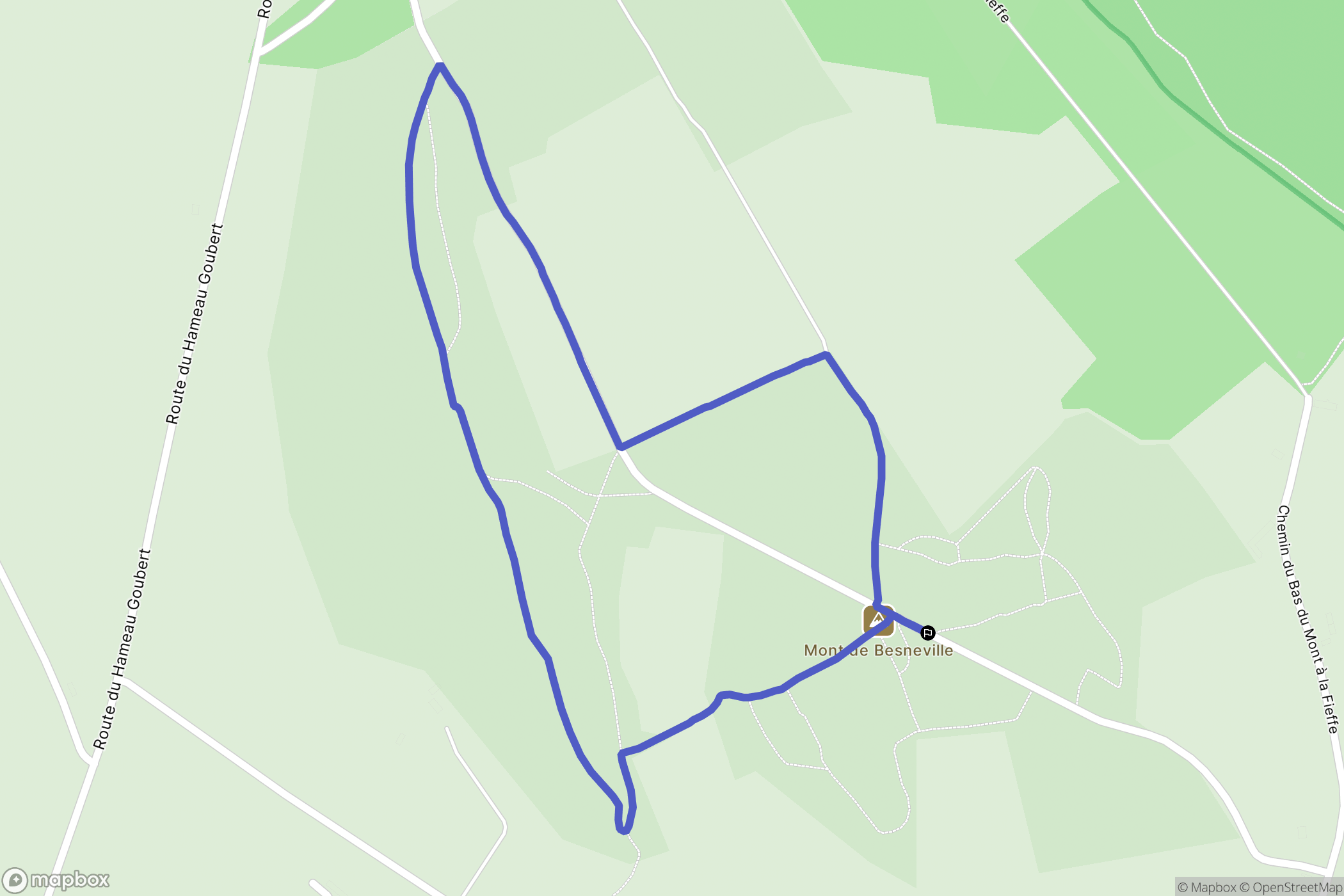 Besneville : carte du parcours de randonnée - France