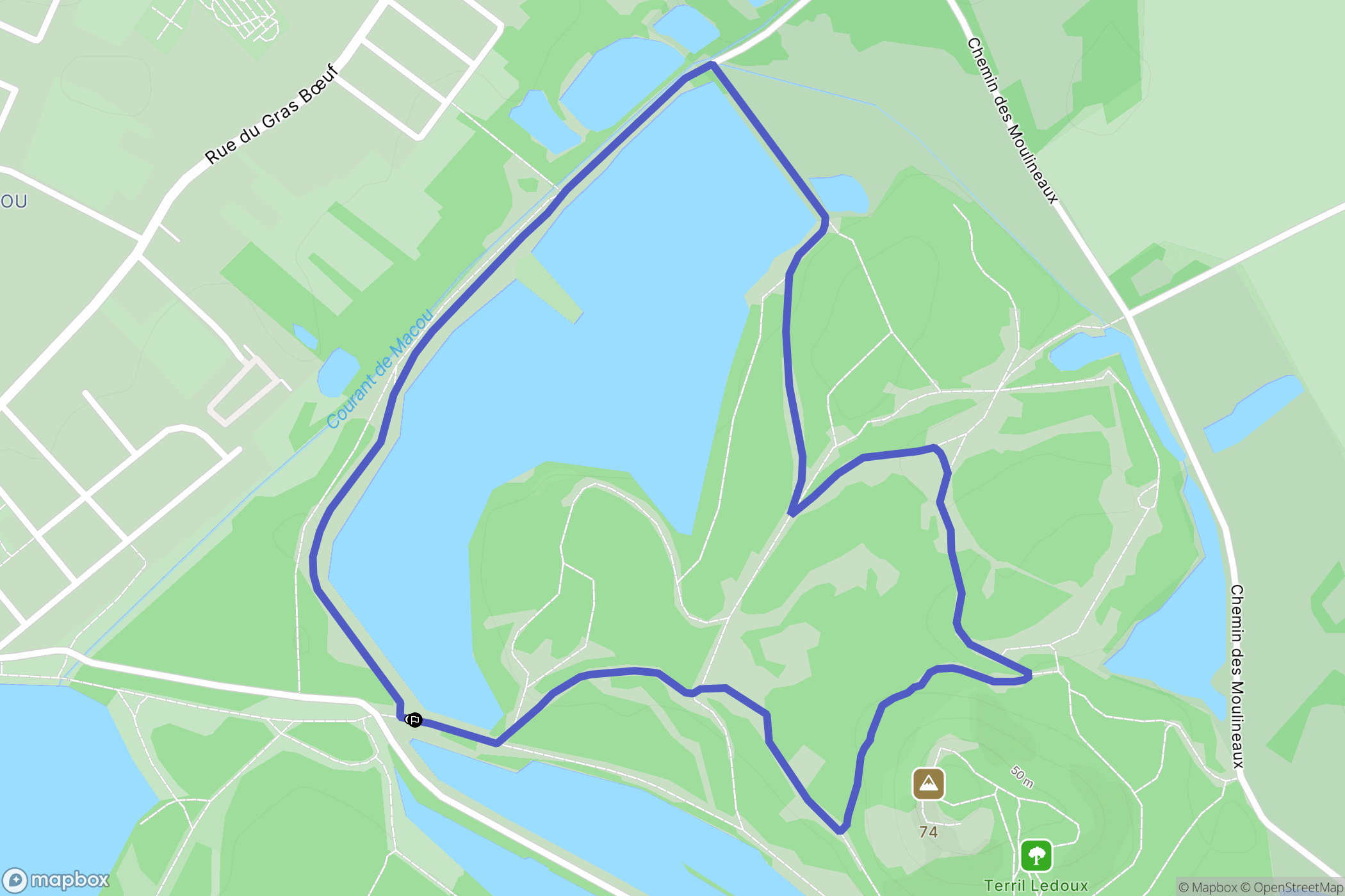 Condé-sur-l'Escaut : carte du parcours de randonnée - France