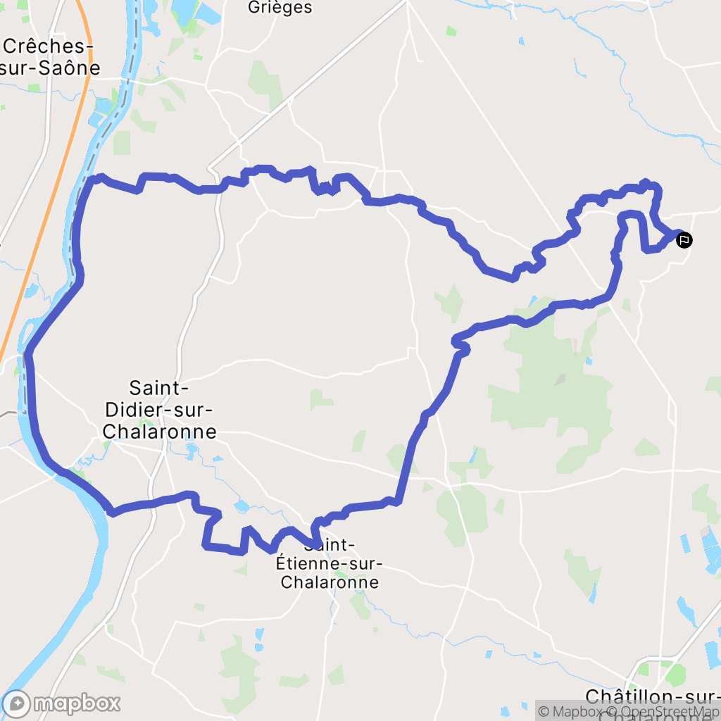 Saint-Julien-sur-Veyle : carte du parcours de randonnée - France
