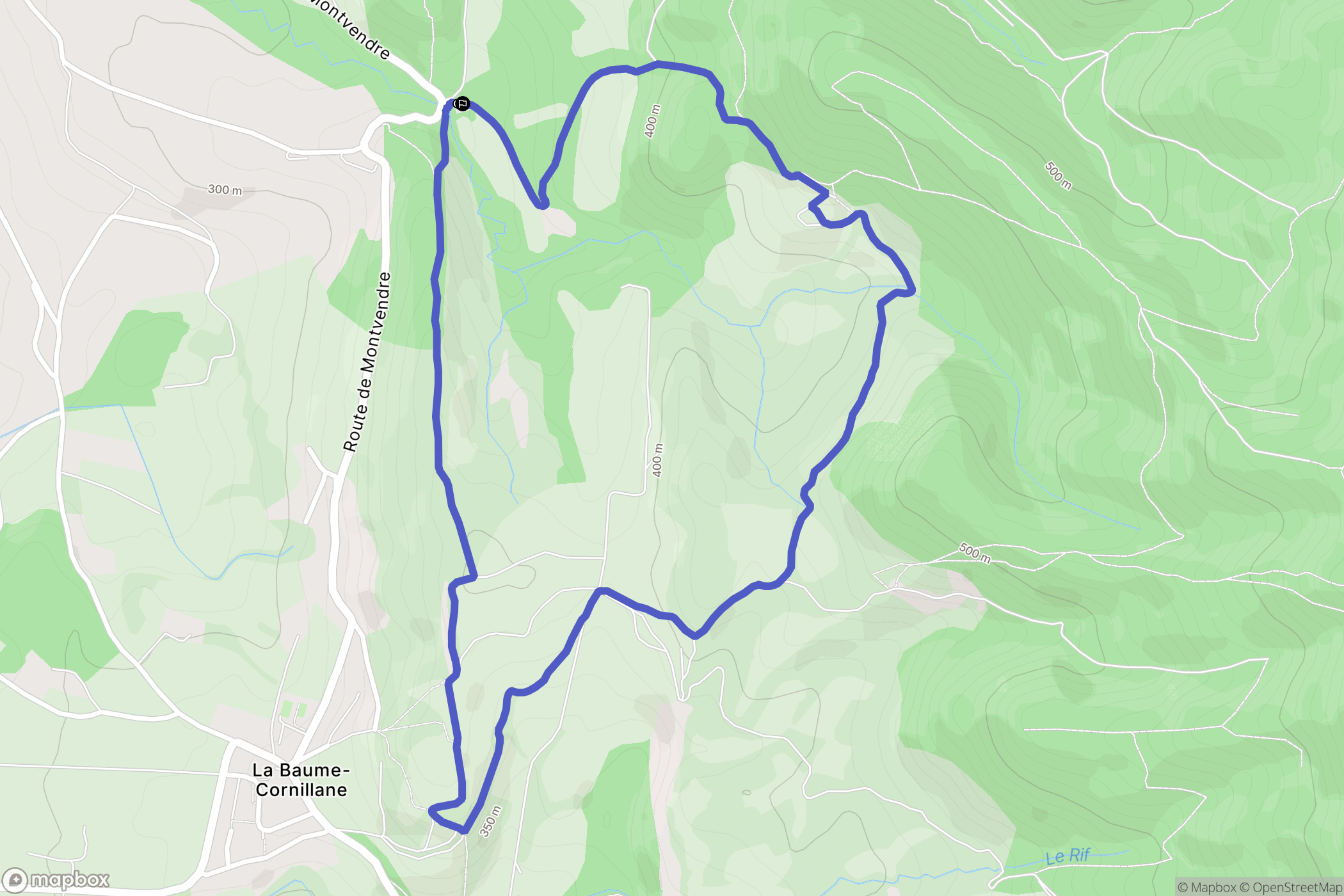 La Baume-Cornillane : carte du parcours de randonnée - France