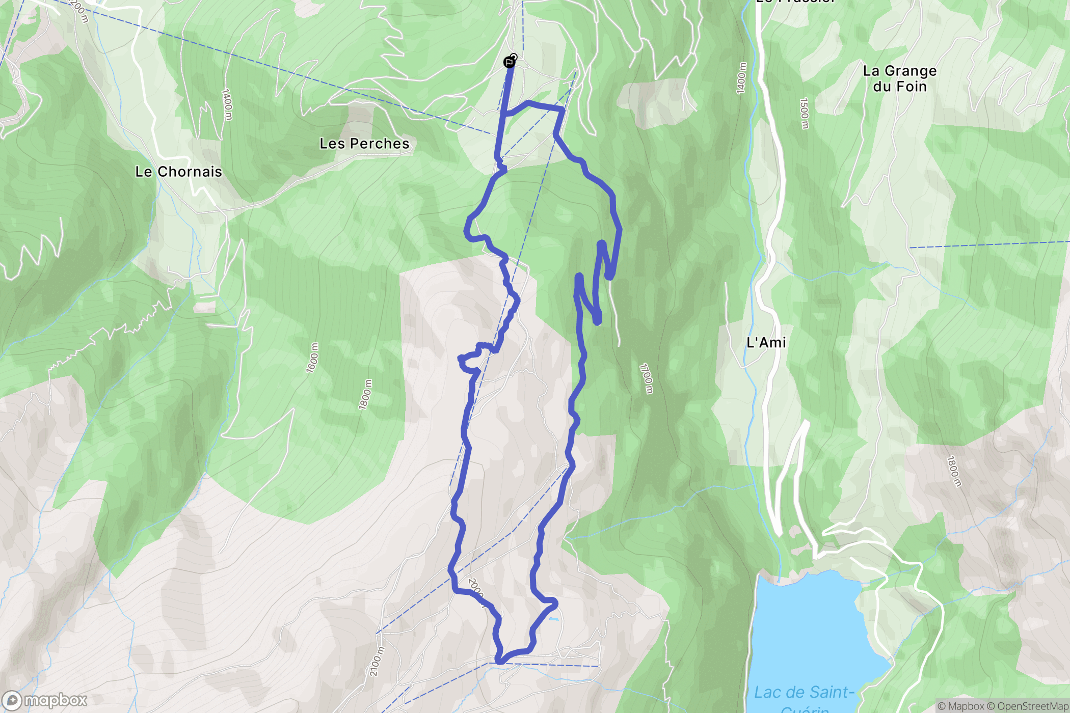 Beaufort : carte du parcours de randonnée - France